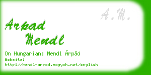 arpad mendl business card