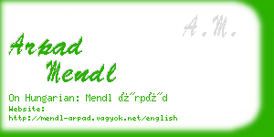 arpad mendl business card